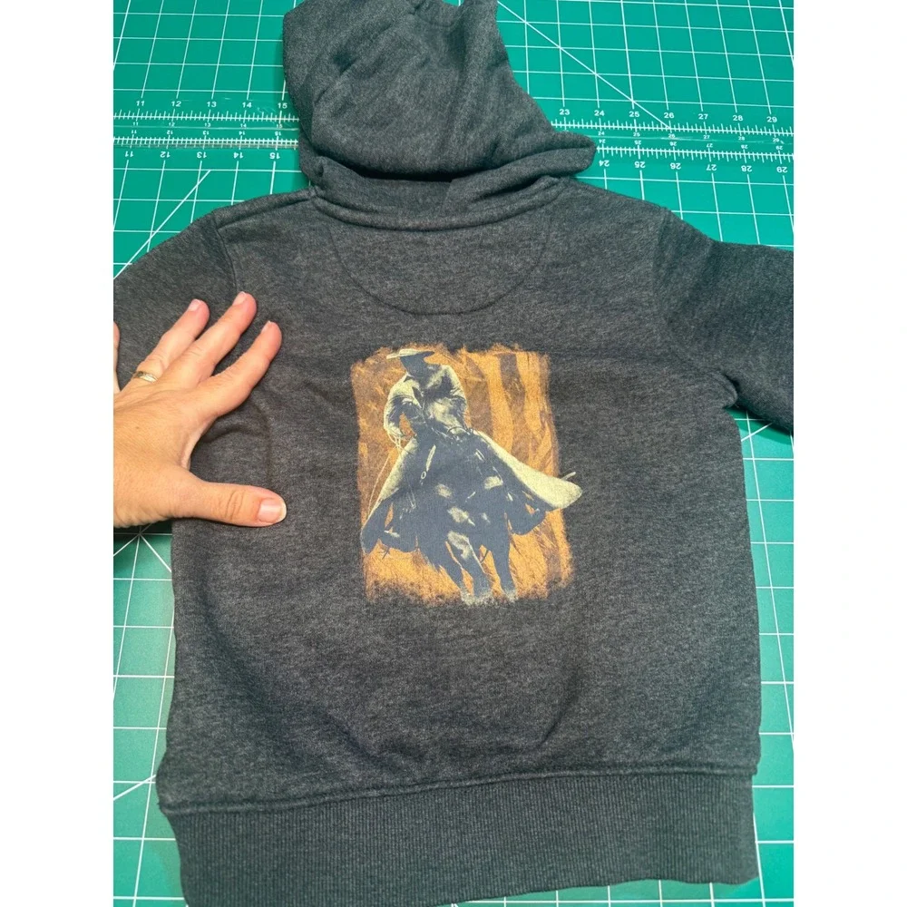 Wrangler Kids Charcoal Gray Cowboy Graphic Pullover Hoodie Size Small S 6-7